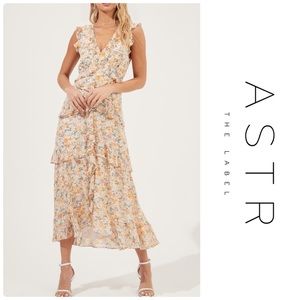 ASTR the Label Floral Ruffled Sleeveless Maxi Dress